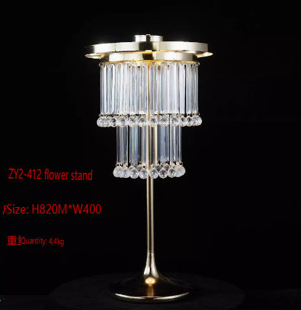 Wedding props party decoration New Table Flower Rack Wedding Props Crystal Ice Strips Wedding Main Table Flower Arrangement Iron Art Decoration Hotel
