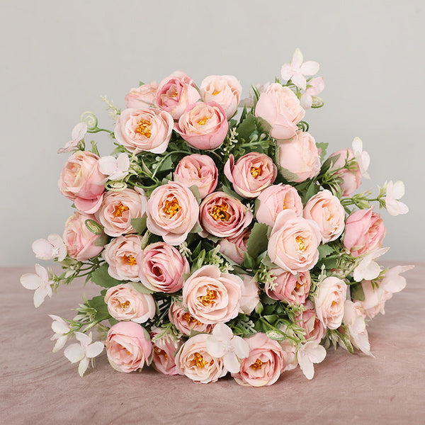 Wedding props decoration home decoration artificial flowers roses wedding road leads to artificial flowers 5 forks and 10 spring roses