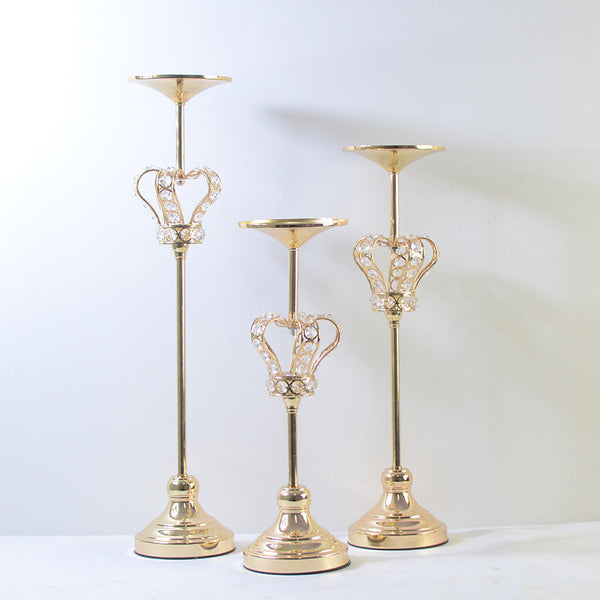 Wedding props party decoration New Wedding Props Crown Flower Stand Hotel Conference T Catwalk Road Lead Main Table Vase Crystal Candle Holder Ornaments