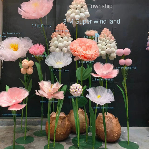 Wedding props party decoration  Three dimensional paper flowers. guiding flowers. wedding stages. window displays. prop arrangements. handmade high-end silk yarn flowers. silk mesh flowers