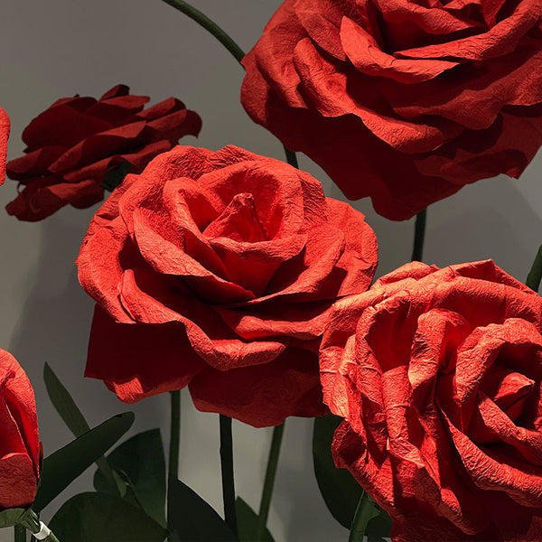 Wedding props net celebrity hand-pinched paper rose smudge dyeing paper art artificial wedding decoration road guide flower window arrangement rose