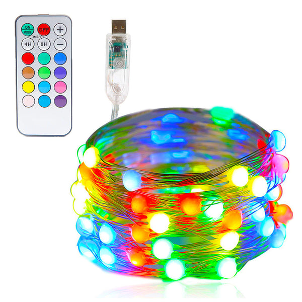 Wedding props party decoration 18 key remote control silver line light. 12 color full-color variable running horse running water flashing point control light string light bar