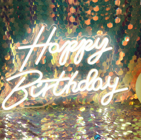 Wedding props party decoration E-commerce Happy Birthday LED Neon Light Happy Birthday Indoor Atmosphere Light Styling Light