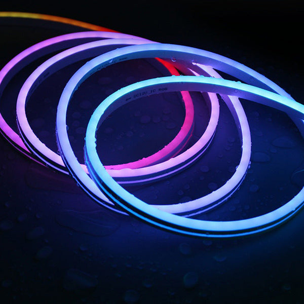 Wedding props party decoration 12V Low Voltage Phantom Color Silicone Neon Light Strip with Full Color RGB Light Strip Outdoor Waterproof Horse Running Water Music Light Strip Strip