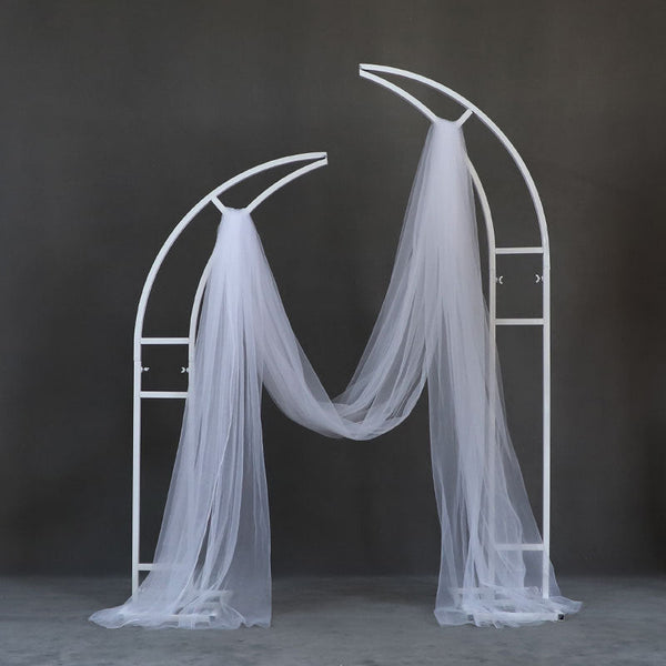 Wedding props party decoration wrought iron horn arch flower stand wedding decoration simulation flower arch shelf stage floral arrangement croissant flower door